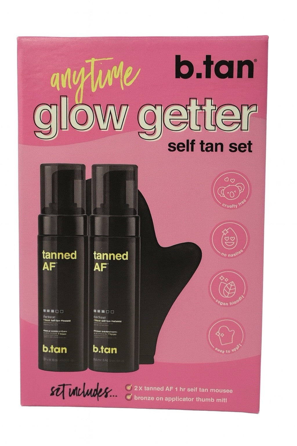 Self Tanner Set with Ultra Dark Mousse & Applicator Mitt - Vegan, Fast-Acting, Streak-Free