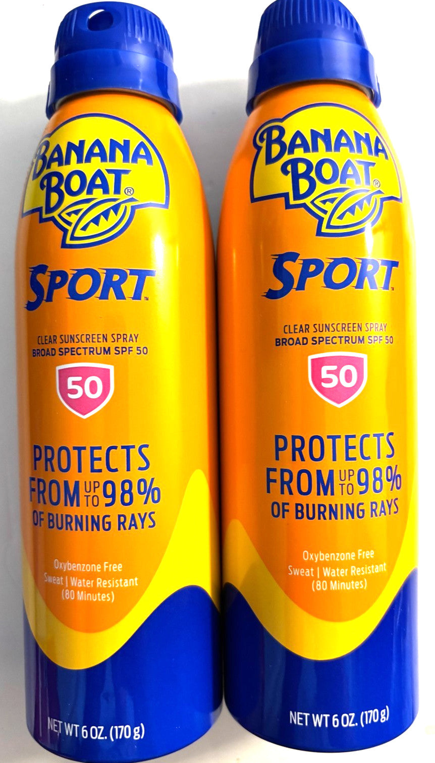 SPF 50 Sunscreen Spray - 6 oz Pack of 2, Waterproof, Broad Spectrum