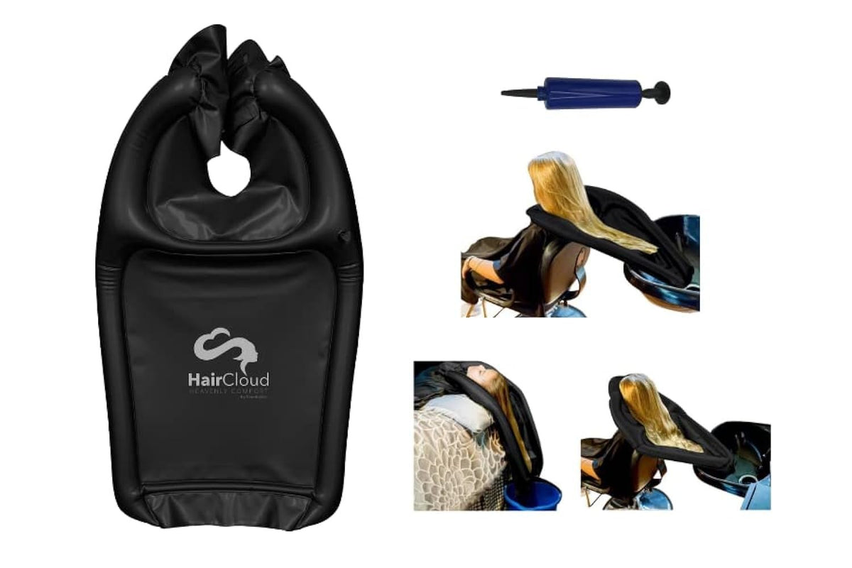 Inflatable Shampoo Funnel Cape with Pump for Hair Washing in Salon & Home