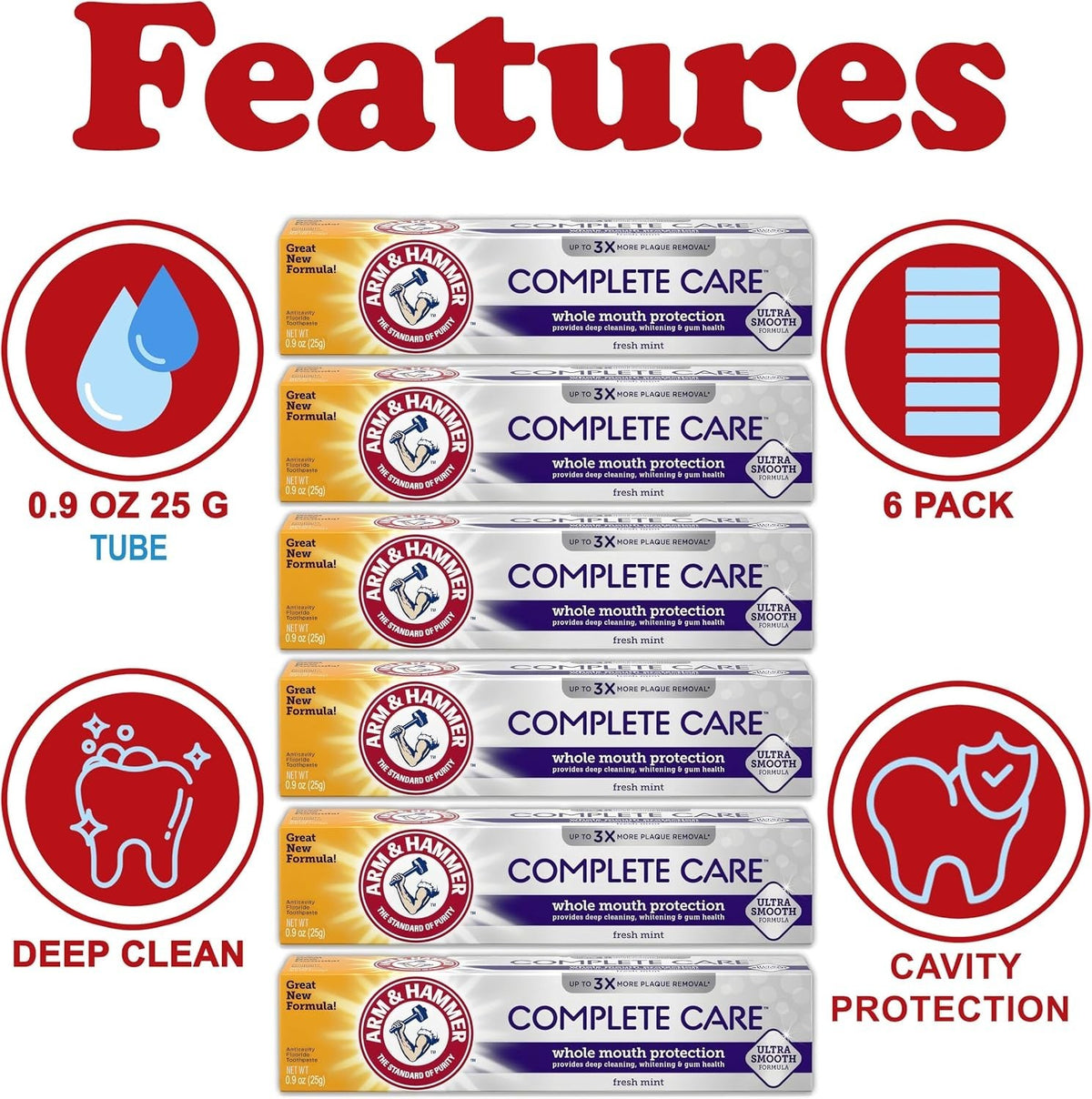 Complete Care Toothpaste Pack - Fluoride, Whitening, Cavity & Fresh Mint