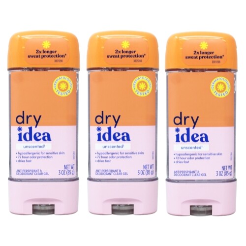 Unscented Antiperspirant Gel Deodorant 3 Pack - 3 Oz Each
