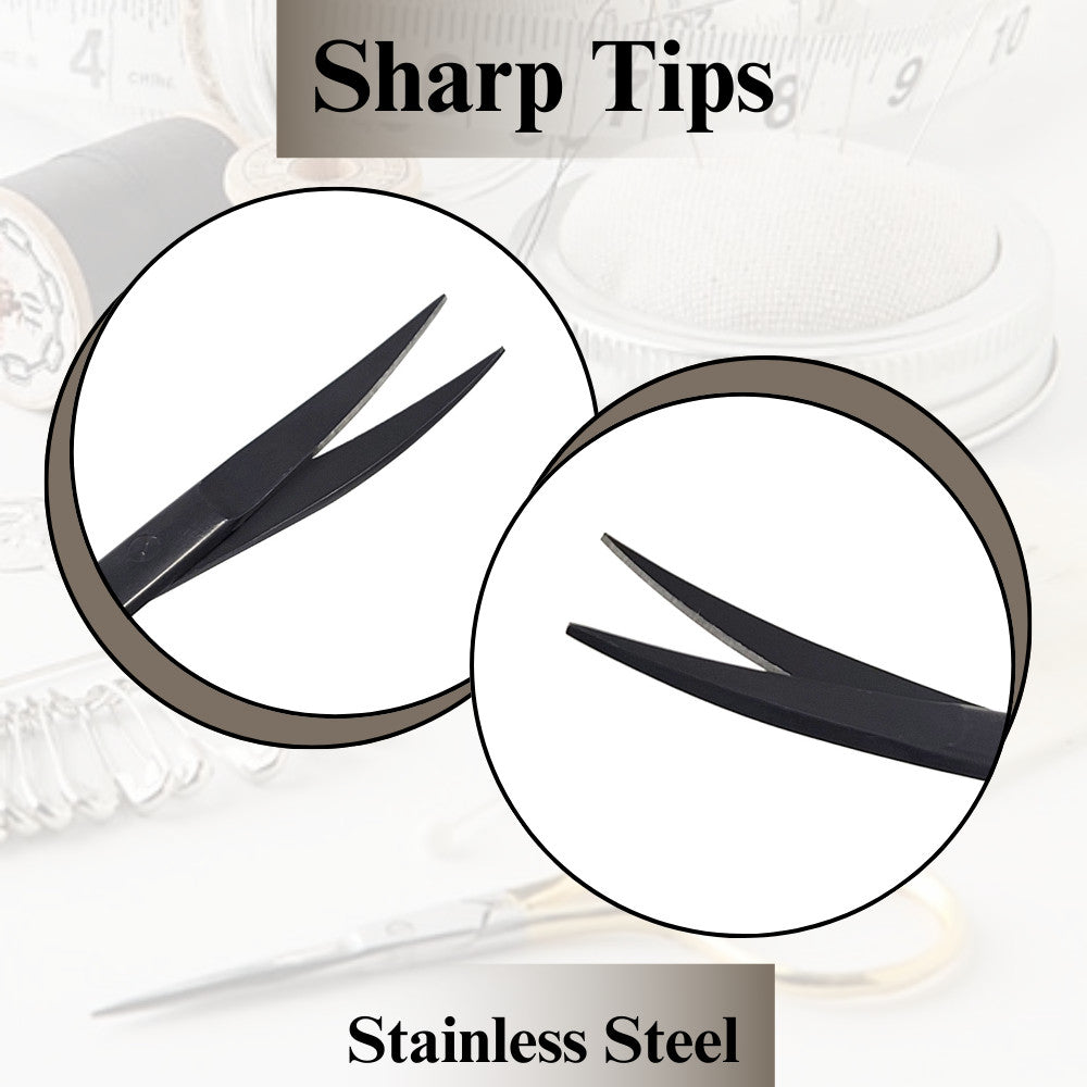 Unisex Stainless Steel Grooming Scissors 4.5-inch Curved Nail & Beard Trimming