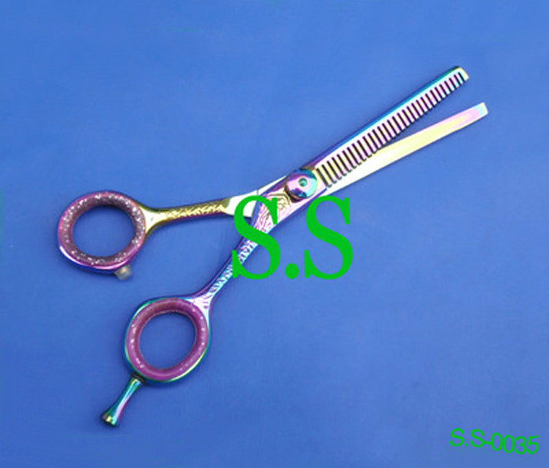 Multi Color Single Edged Professional Hairdressing Scissors 5.5 Inch - Stainless Steel