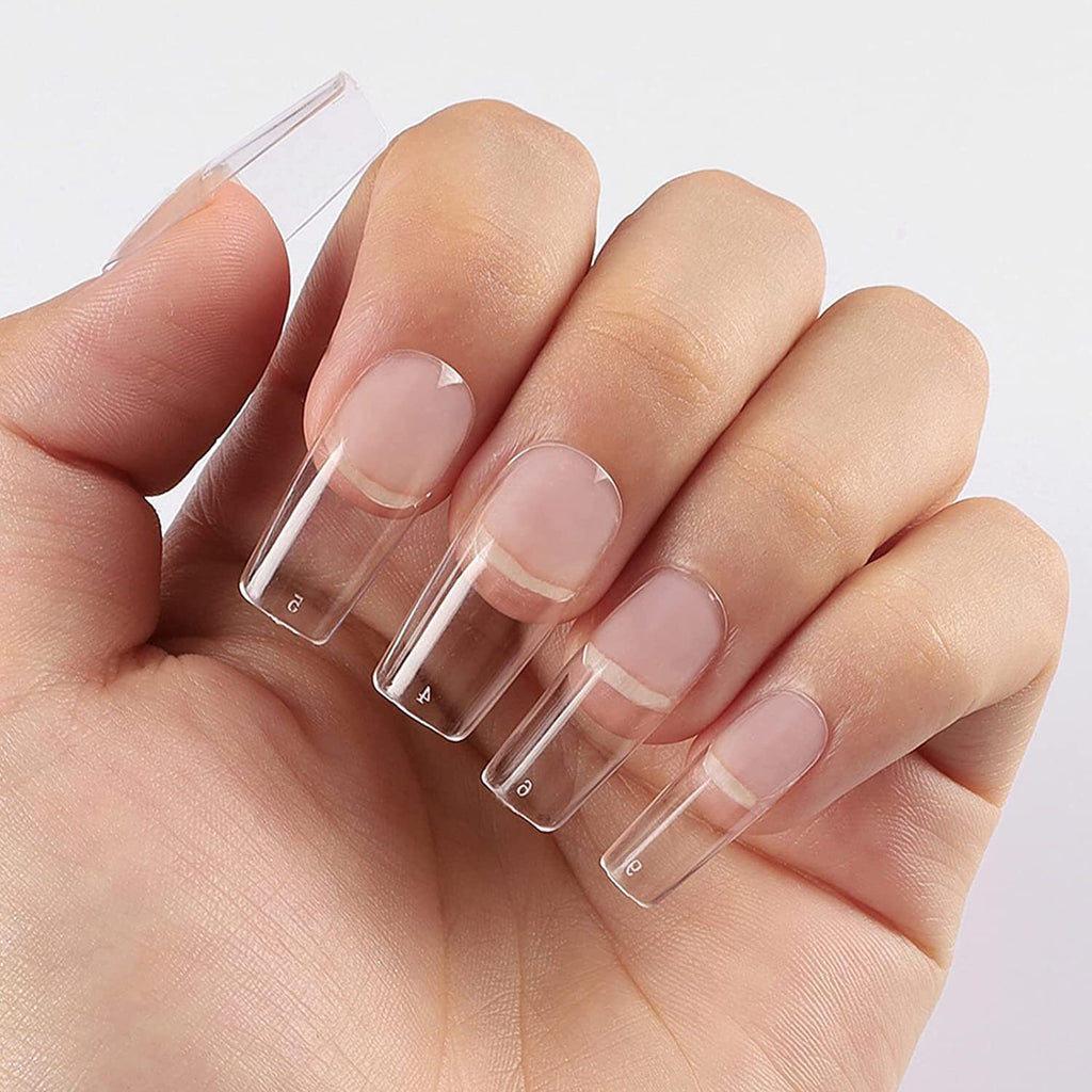 504 pcs Soft Gel Nail Tips Full Cover Square Coffin Almond Shapes - Easy DIY Extensions