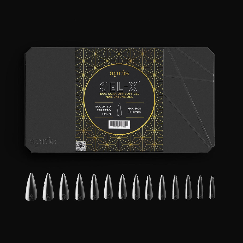 Gel-X Sculpted Nail Tips Box - Long Stiletto Style, 14 Sizes, 420 pcs
