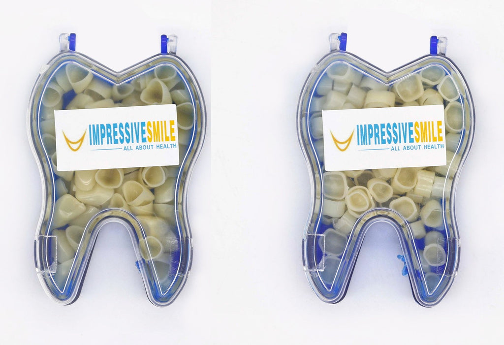 Dental Temporary Crown Kit - 100 Mixed Anterior & Molar Crowns for Restorations