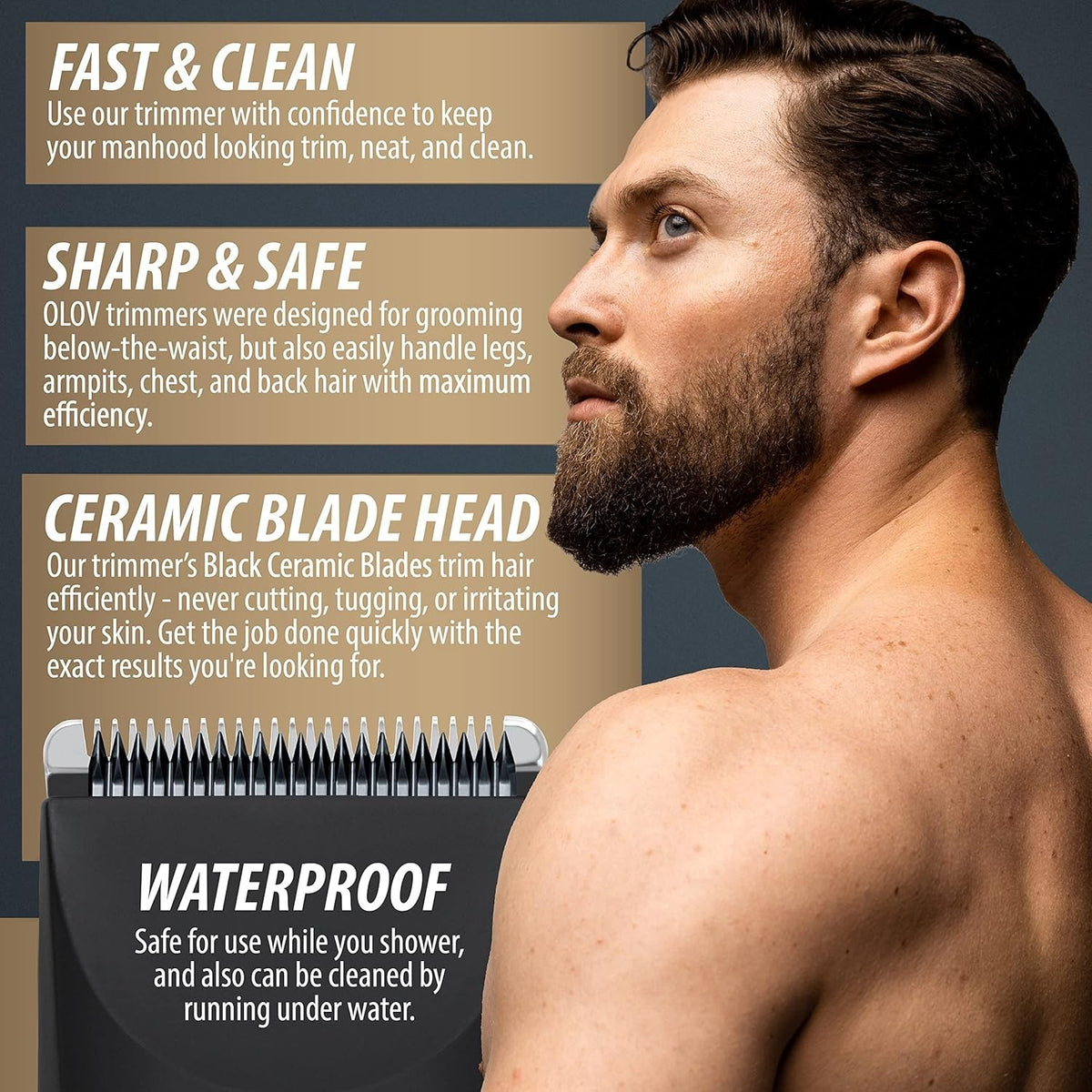 Rechargeable Waterproof Hair and Body Groomer Trimmer Kit with Nose & Replacement Blades