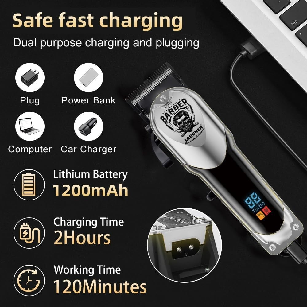 Professional Hair Cutting Kit for Men Wireless Trimmer & Shaver Set