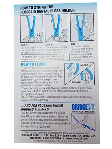 Dental Floss Holder 3-Pack - Assorted Colors for Easy Flossing