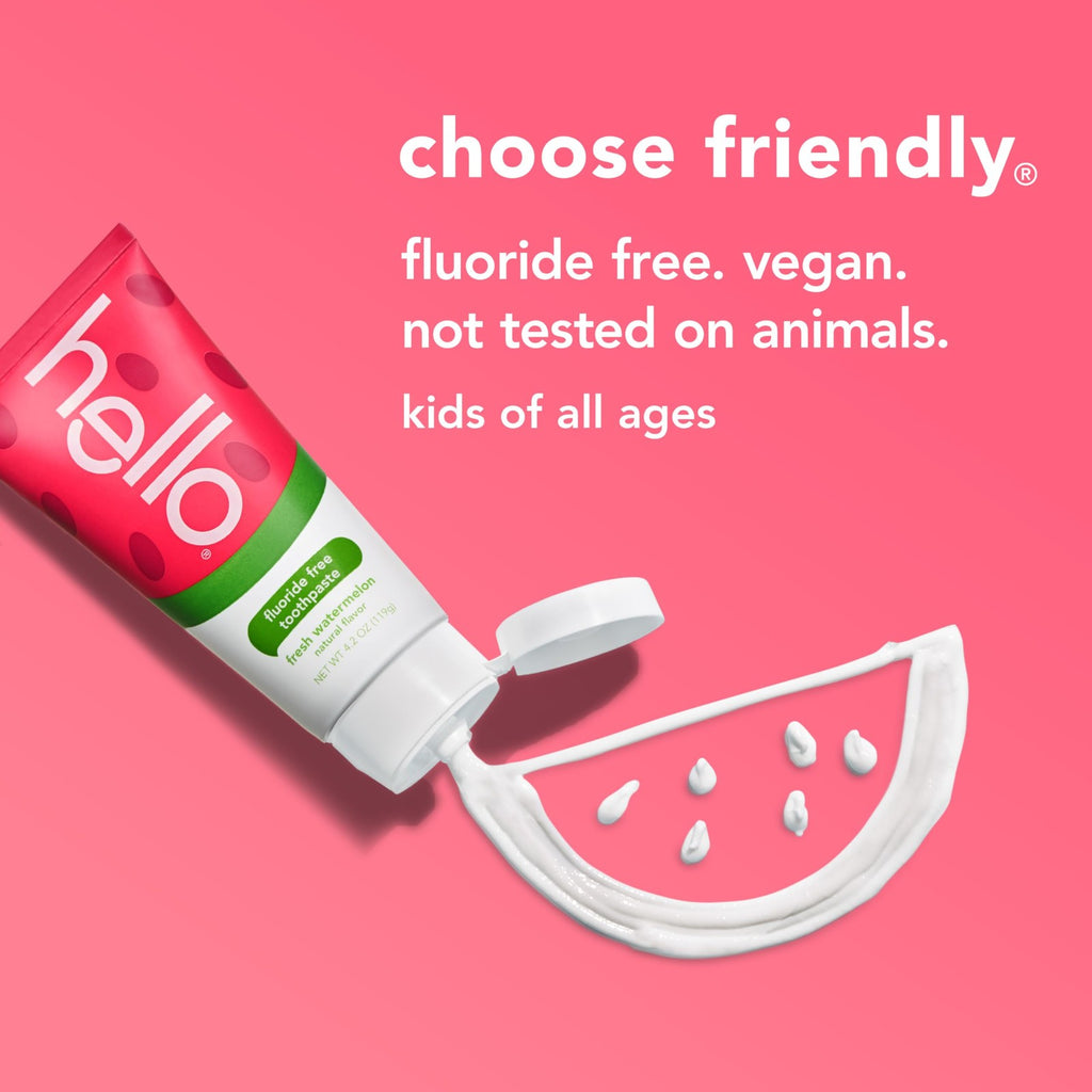 Kids Fluoride Free Watermelon Toothpaste 4.2 oz Pack of 3 - Gentle & Brightening