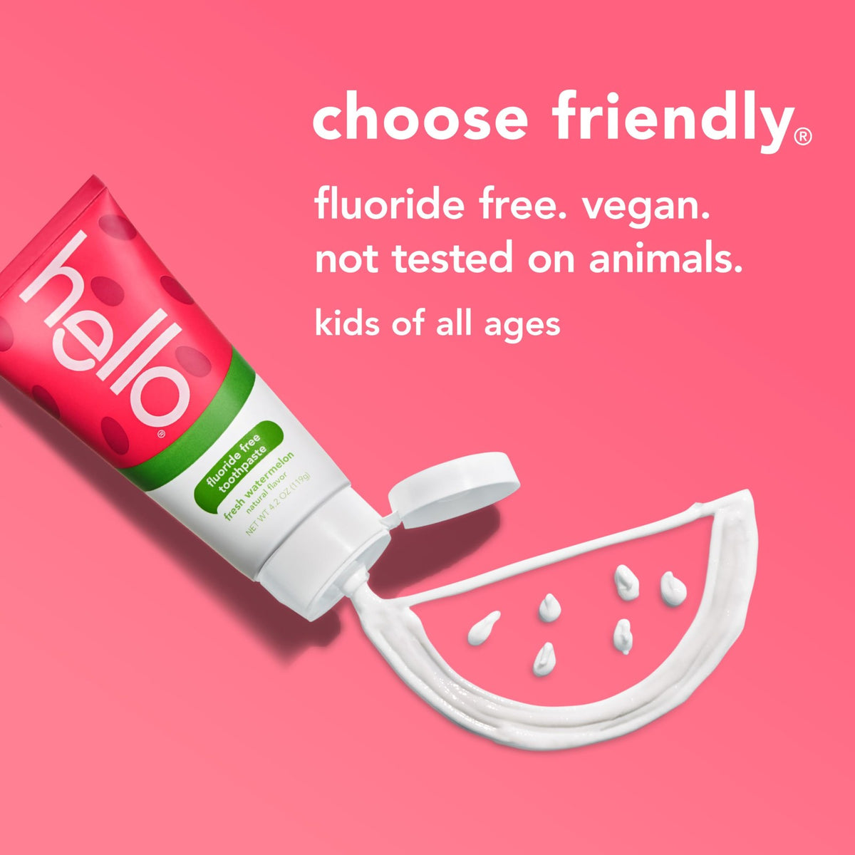 Kids Fluoride Free Watermelon Toothpaste 4.2 oz Pack of 3 - Gentle & Brightening