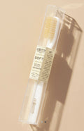 Soft Natural Bristle Toothbrush with Travel Case - Ivory
