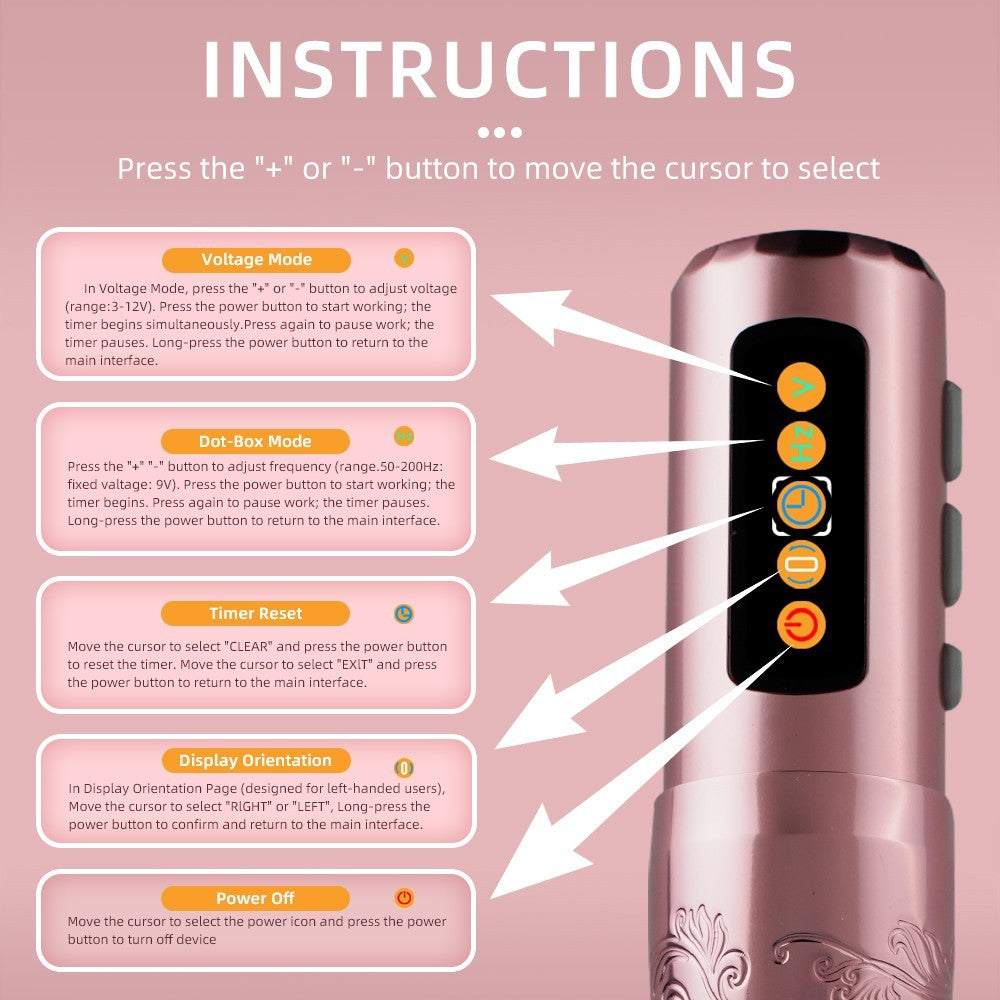 Wireless Tattoo Pen Machine – Dual Battery Rotary PMU for Lining Shading