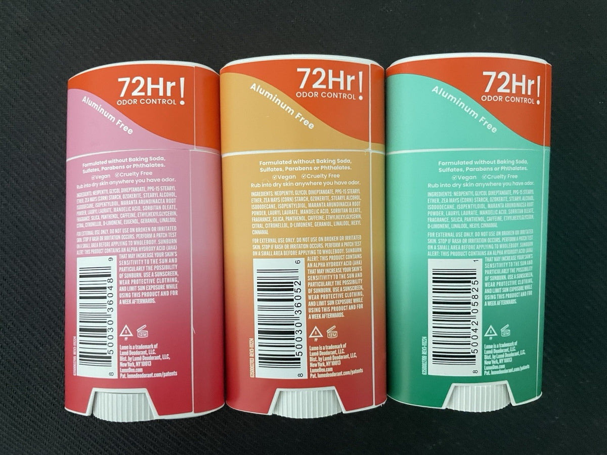 3-Pack Whole Body Deodorant - Assorted Scents 2.6 oz Each, Peony Rose Tangerine Mint Cucumber