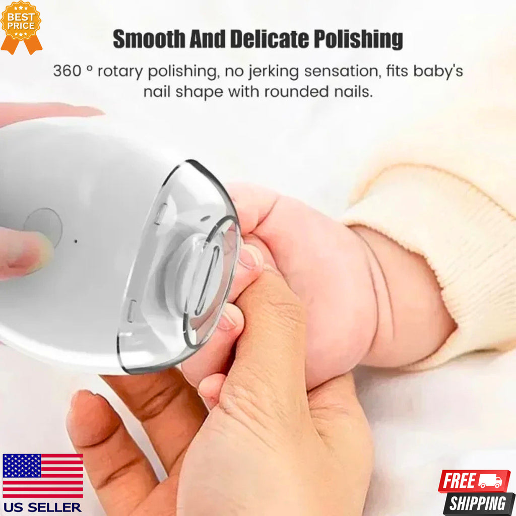 Rechargeable Electric Nail Clipper & Grinder with LED Light, 3 Speed Levels