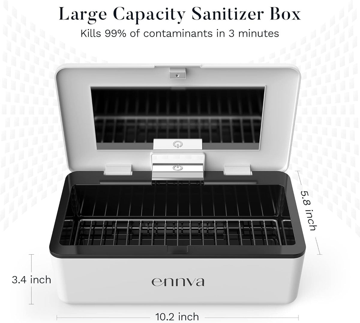 Large UV-C Light Sanitizer Box - Portable Disinfection Sterilizer for Phone Keys Glasses