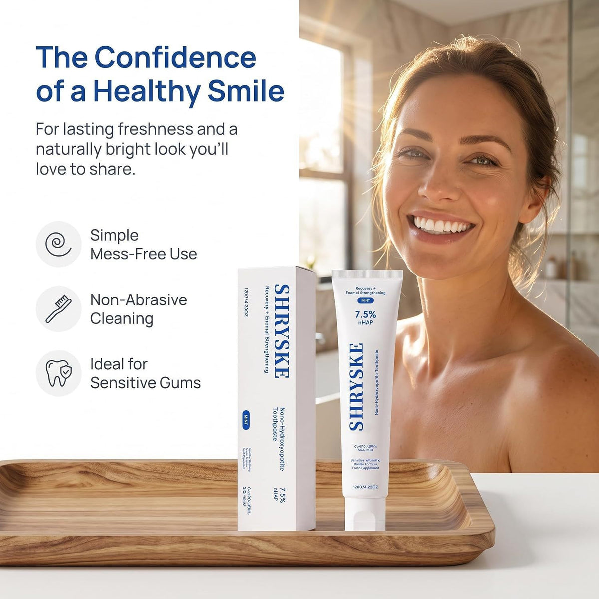 Natural Toothpaste - 1-3 Pack for Bright Smile, Sensitive Gums