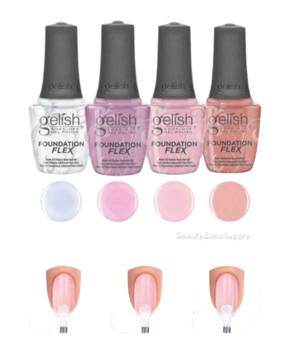 Gelish Brush-On Foundation Flex Gel Light Nude 15ml - Flexible Rubber Base Nail Gel