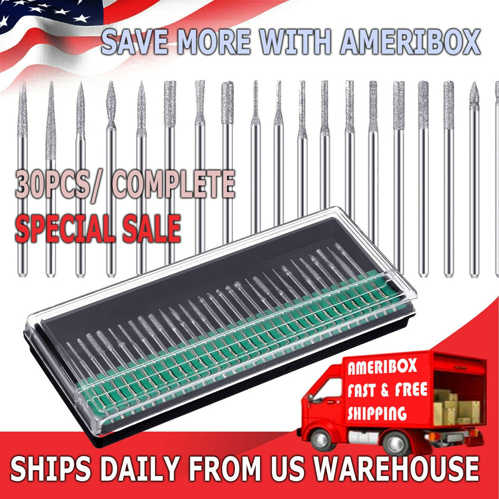 30Pcs Nail Drill Bits Set for Electric Manicure Pedicure Files - Titanium Coated