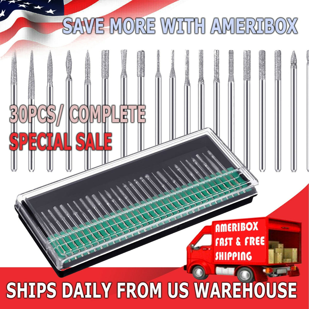 30Pcs Nail Drill Bits Set for Electric Manicure Pedicure Files - Titanium Coated