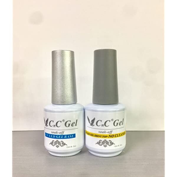 CNC Gel UV/LED No-Cleanse Top & Base Duo for Soak-Off Gel Nails - 0.5 oz