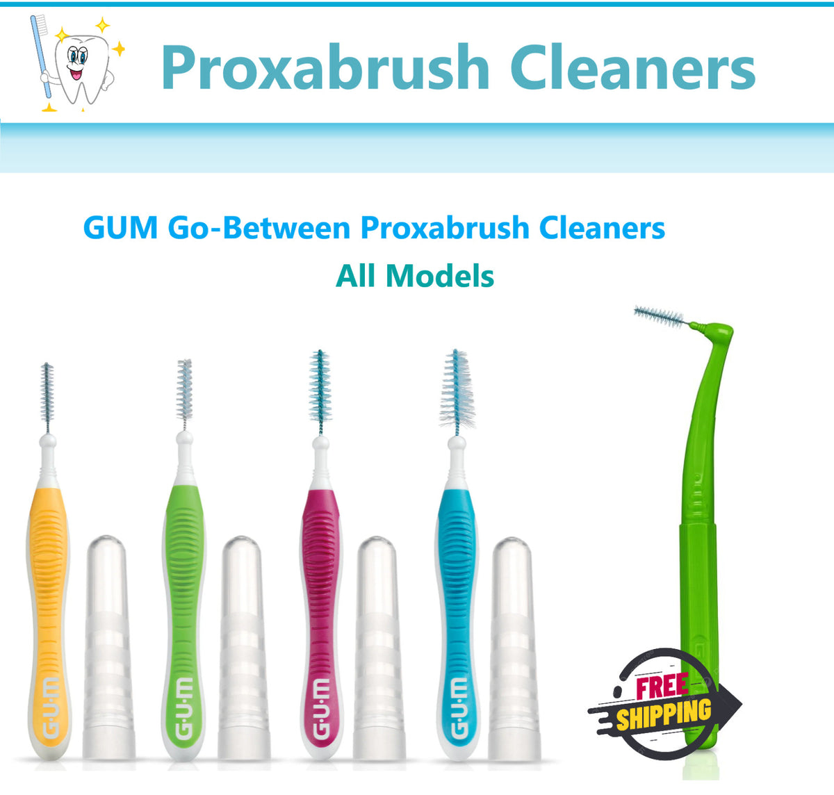 Interdental Brushes - Wide, Plaque Removal, Antibacterial Bristle Options