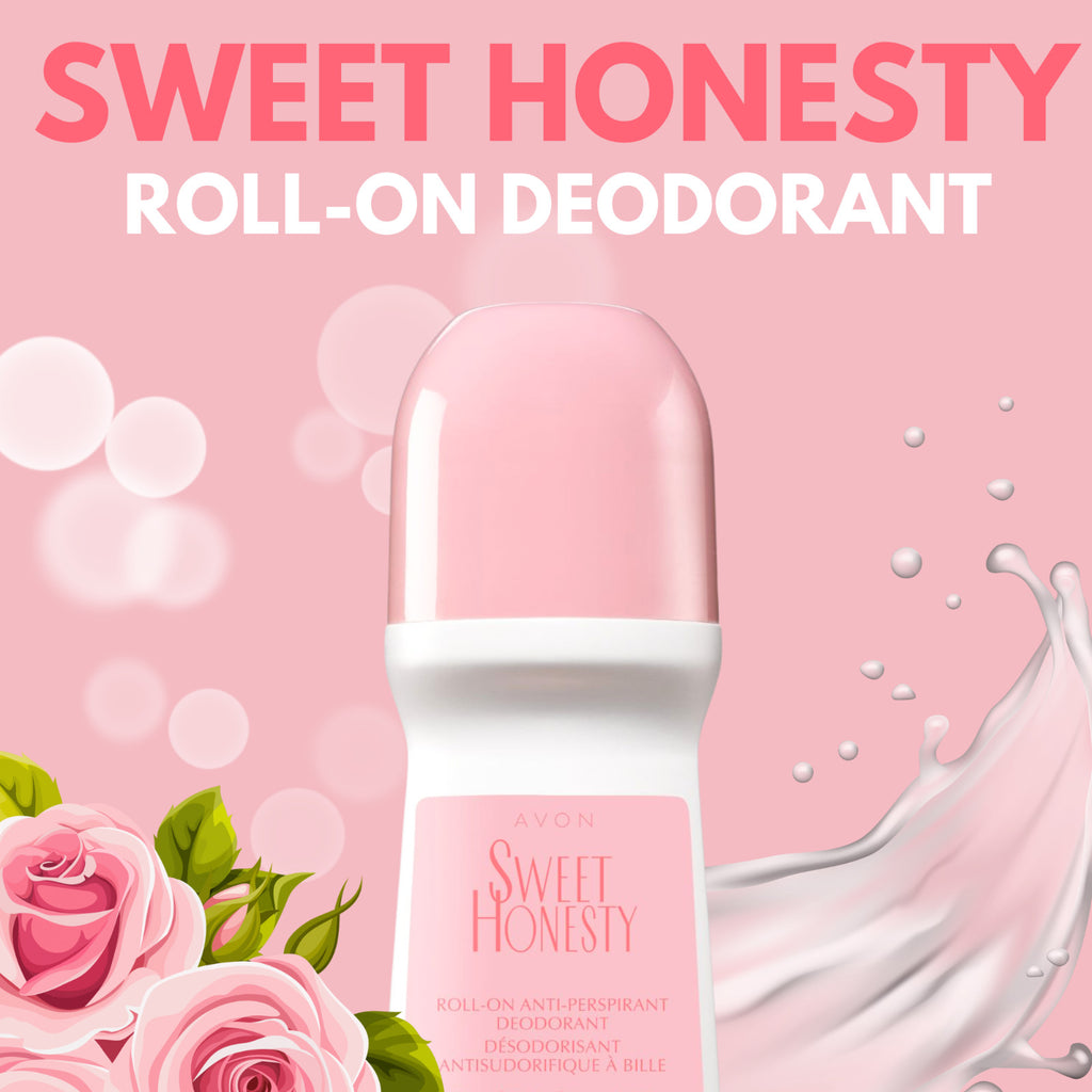 Avon Sweet Honesty Roll-On Deodorant 2.6 Fl Oz - Long-Lasting Feminine Freshness