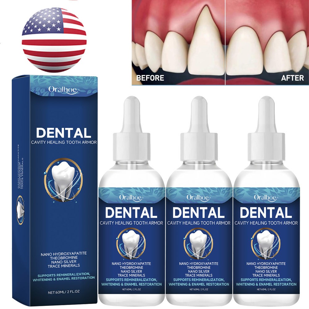 Dental Cavity Healing Liquid Tooth Serum for Gum and Enamel Protection - 3 Pack
