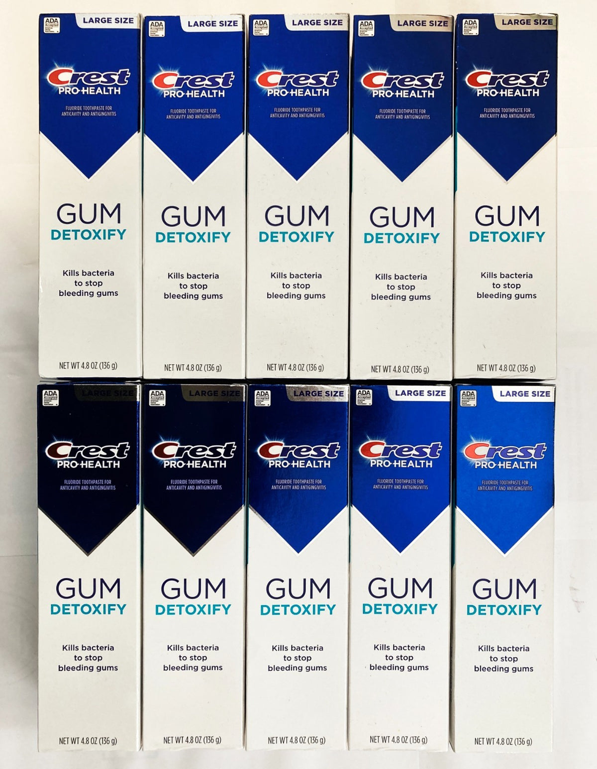 Bulk Crest Pro-Health GUM Detoxify Toothpaste - 10 Pack, 4.8 Oz Each, Large Size
