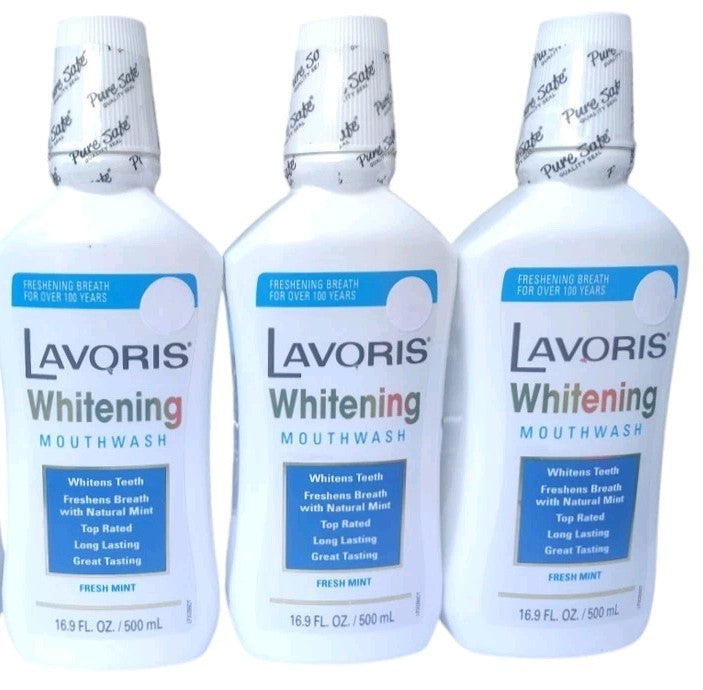Whitening Mouthwash with Fresh Mint Flavor - 16.9oz, 3 Bottles