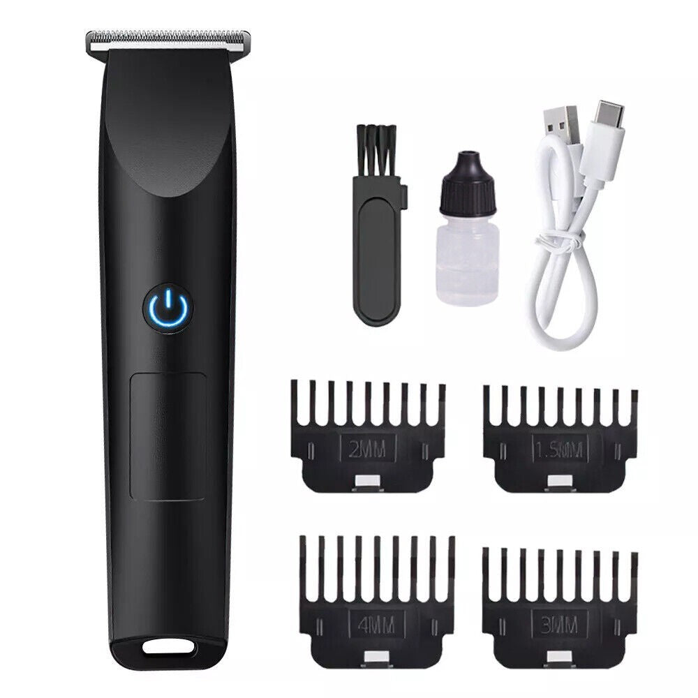 Men's Rechargeable Electric Beard Trimmer Razor with Multiple Combs USB