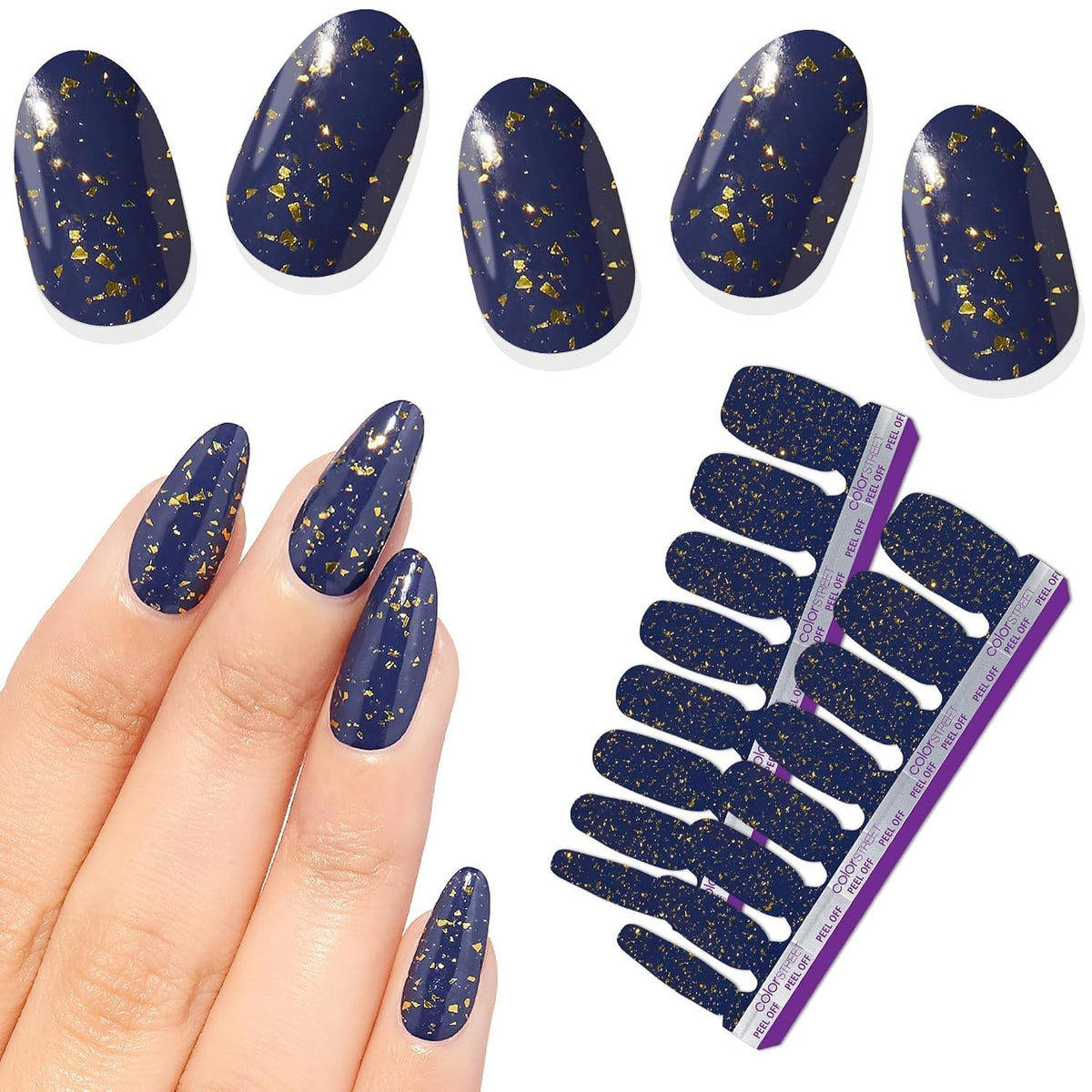 Glamorous Blue Glitter Nail Strips - Marilyn Monroe Collection