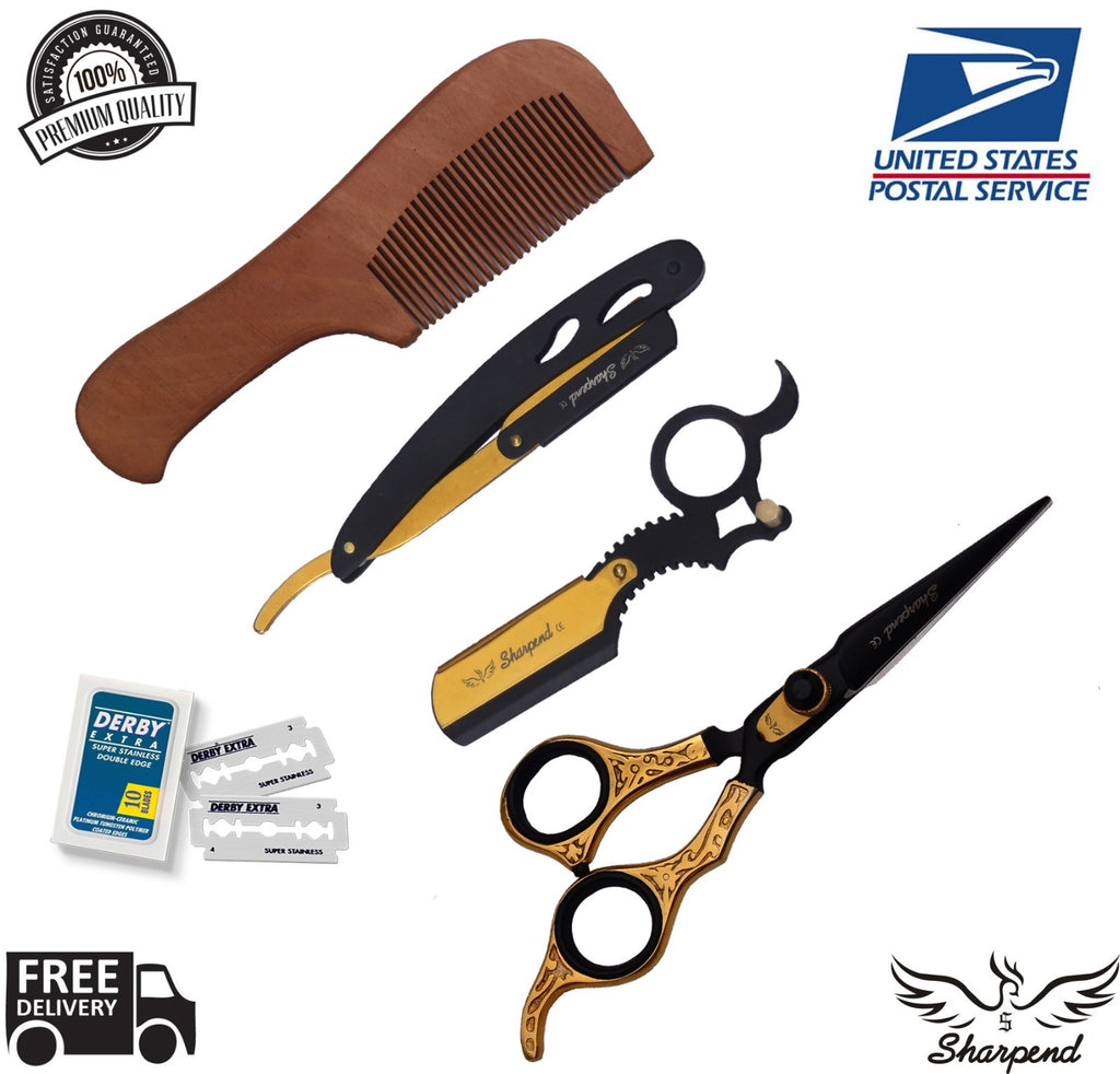 6.5 Inch Hairdressing Scissors Set Barber Hair Cutting Shears Styling Kit
