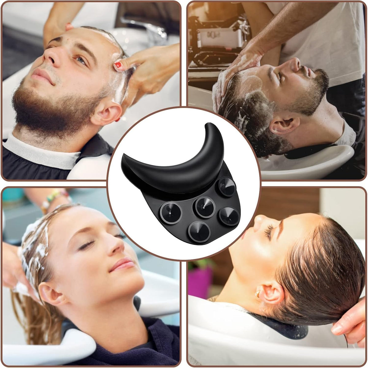Silicone Shampoo Bowl Neck Rest with Suction Cups - Salon Client Comfort