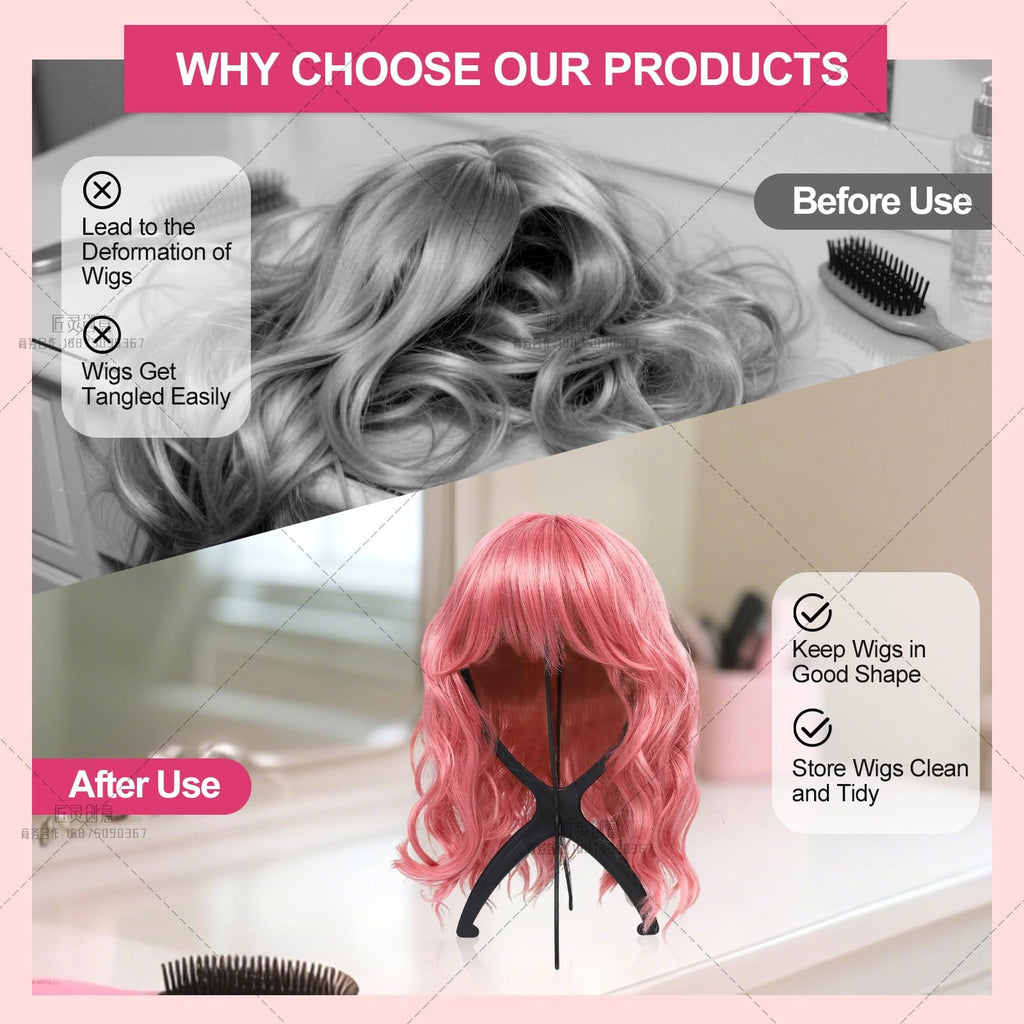 Plastic Wig Stand Mannequin Head Display for Styling and Drying