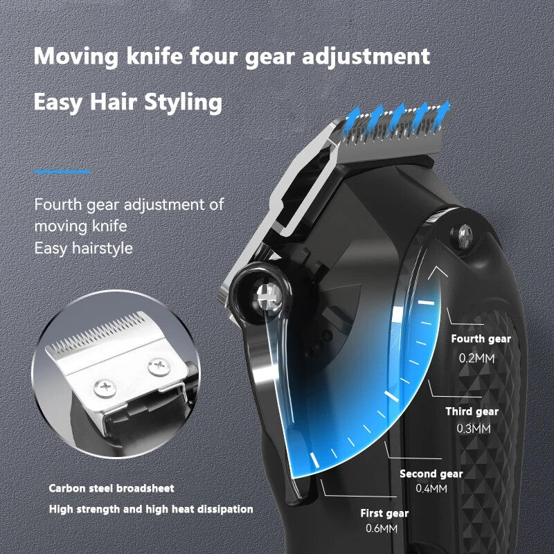 Cordless Hair Clippers & Beard Trimmer Kit - Professional Grooming Set for Men