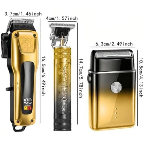 Cordless Hair Clipper & Trimmer Kit for Men - Professional Barber Set