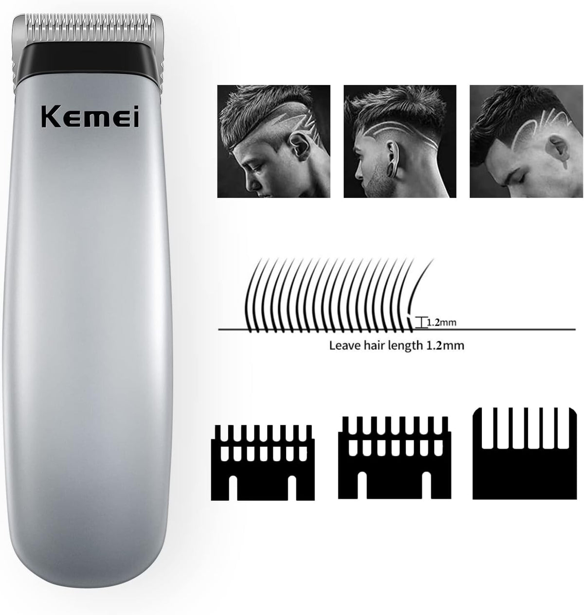 Mini Cordless Hair Trimmer Grooming Kit with Stainless Steel Blades - Travel Size