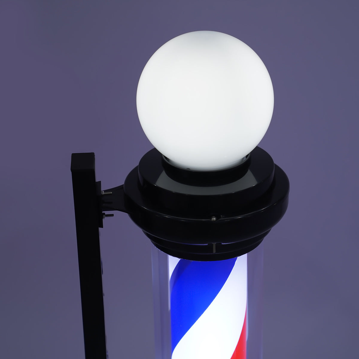 32-Inch Rotating LED Barber Pole Light - Outdoor Sign for Hair Salon