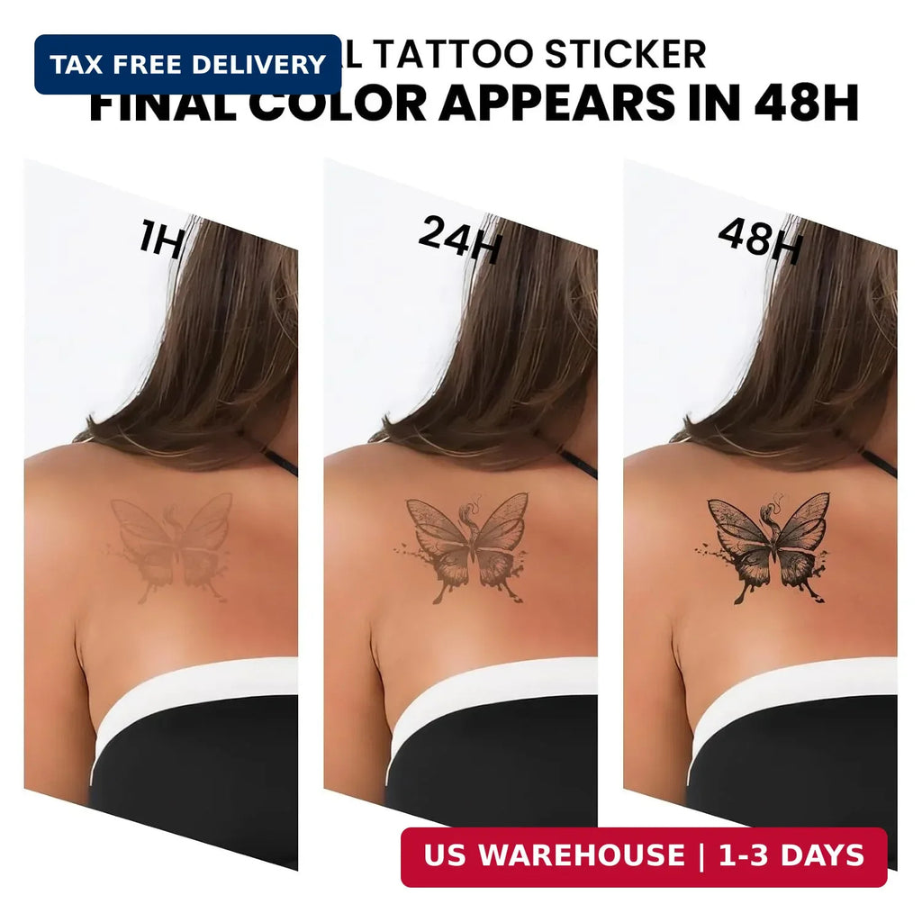 2 Sheets Semi-Permanent Tattoos Set - Waterproof, Lasts 7-15 Days