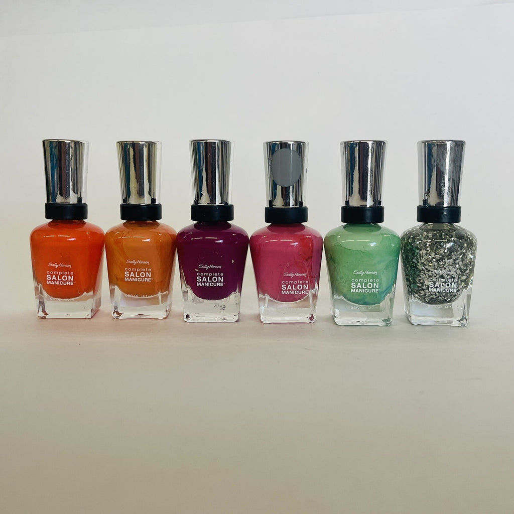 Set of 6 Glitter Nail Polish Colors - Complete Salon Manicure