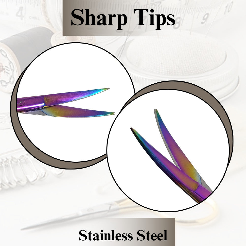 Stainless Steel Curved Hair Cutting Shears 4.5" Salon Grooming Scissors
