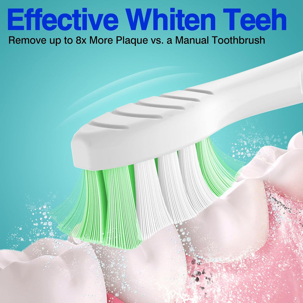 10 Pack Replacement Toothbrush Heads for Sonicare Click-On Handles - Compatible with 2 Series, DiamondClean, PowerUp & More