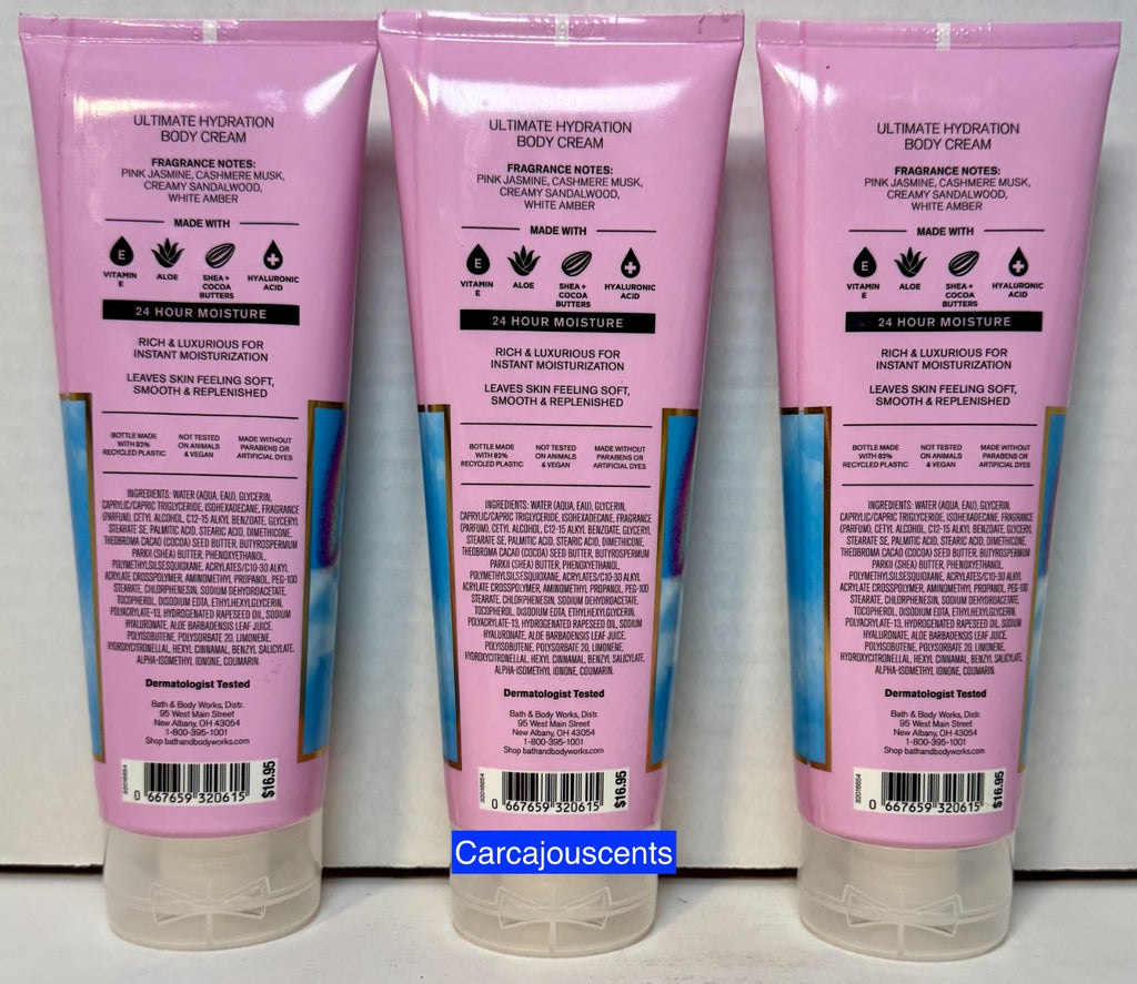 Bath & Body Works Pink Cashmere Body Cream Set - Hydrating 3-Pack