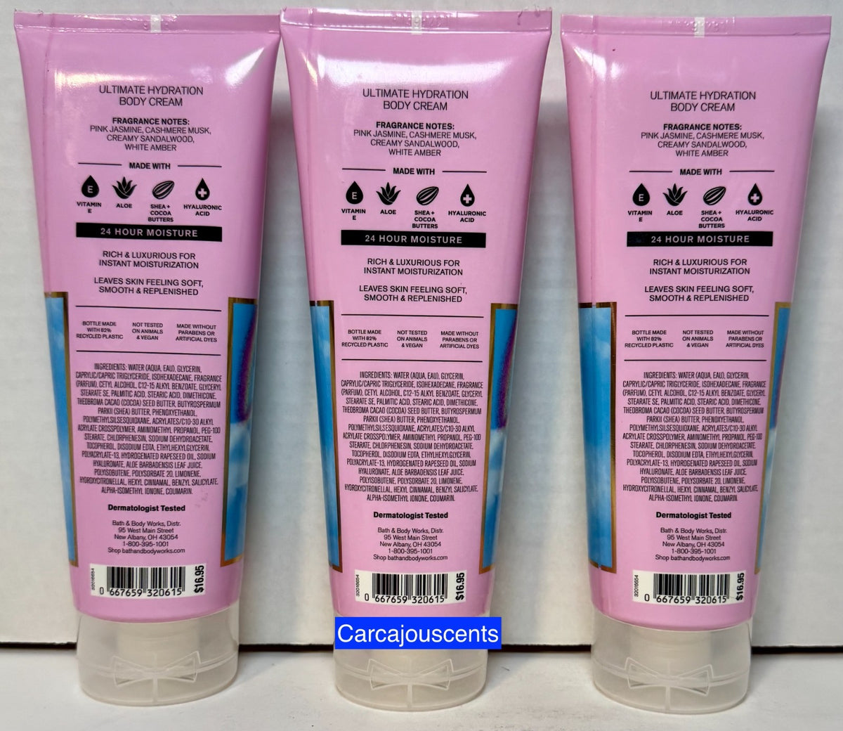 Bath & Body Works Pink Cashmere Body Cream Set - Hydrating 3-Pack