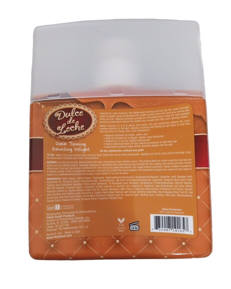 Dark Tanning Lotion with Bronzer & Accelerators - Dulce De Leche Scented | Sun Bed UV Tan Enhancer