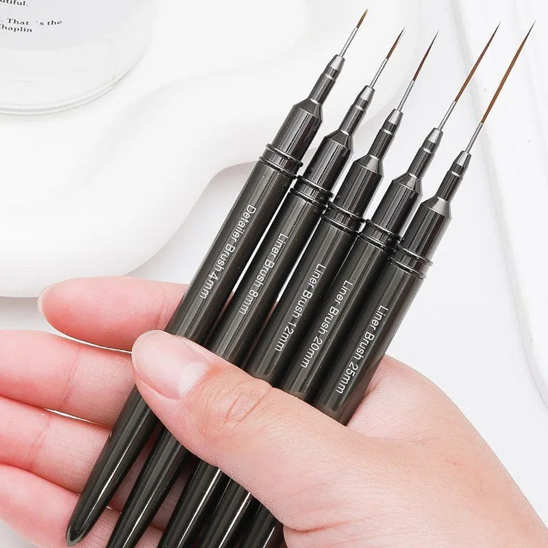 5pcs Nail Art Liner Brush Set Fine Detail Paintings and Drawing Tools