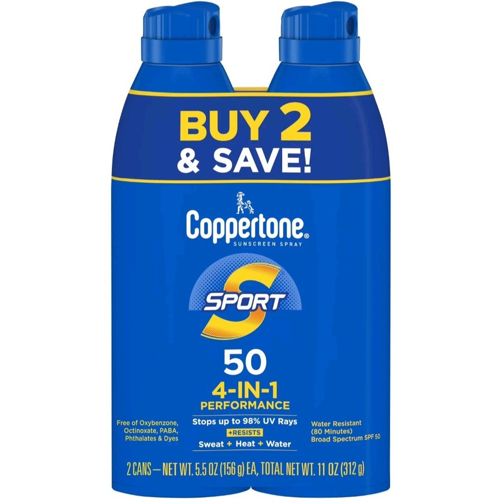 SPF 50 Sports Sunscreen Spray Twin Pack for Active Outdoor Protection