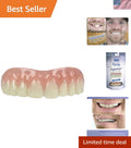 Custom Cosmetic Upper Teeth Set - Stain-Resistant, Home Fitting Included