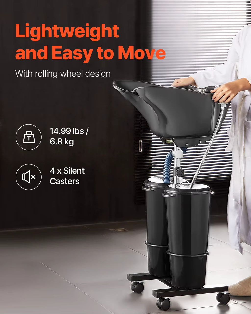 Portable Shampoo Sink with Electric Pump for Hair Washing - Durable & Adjustable